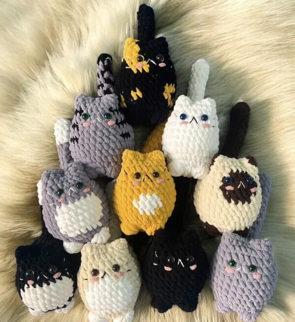 Crochet cat plush toy Amigurumi kitty plushie, Crochet Cat Plushie, Soft Chubby Kitty Stuffed Animal, Handmade Crochet Amigurumi Cat - Image 2