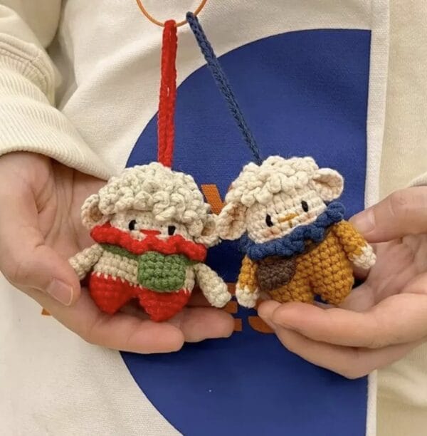 Crochet Cute Sheep Keychain, Crochet Sheep Keychain, Handmade Sheep, Crochet Keychain, Cute Keychain, Gift For Her, Gift For Him, CoupleGift - Image 2