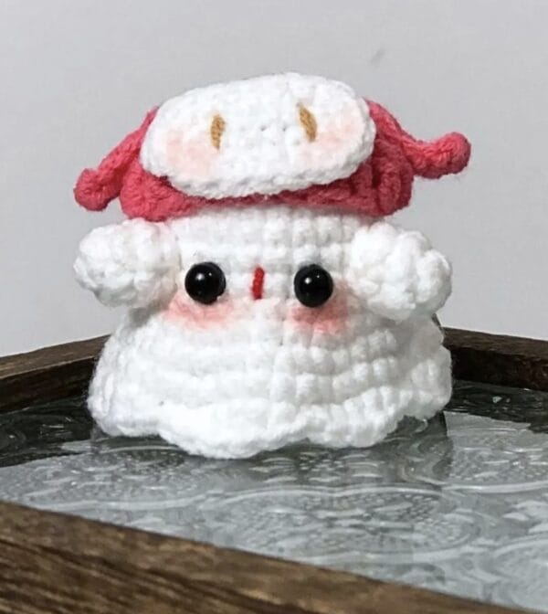 Crochet Cute Ghost Keychain - Image 2