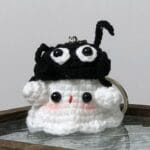 Crochet Cute Ghost Keychain