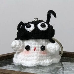 Crochet Cute Ghost Keychain