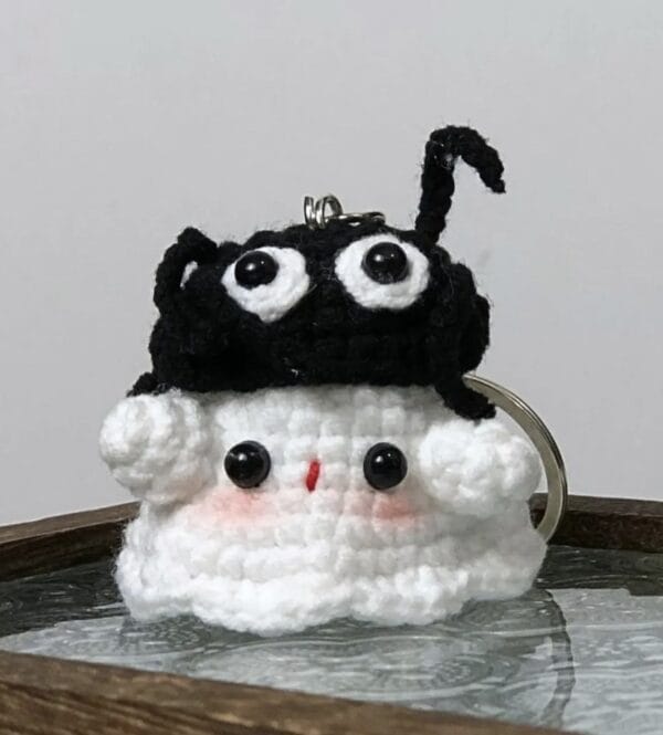 Crochet Cute Ghost Keychain