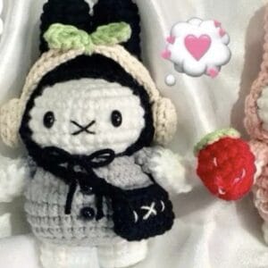 Miffy Bunny Handmade Crochet Lifestyle Keychain Bag With Charm