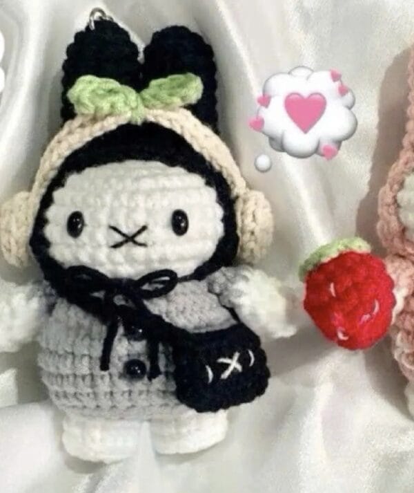 Miffy Bunny Handmade Crochet Lifestyle Keychain Bag With Charm
