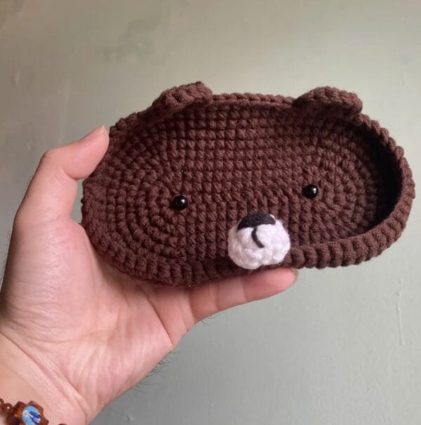 Crochet Bear Glasses Holder, Teddy Bear Eyeglass Tray, Gift For Him, Gift For Her, Mother’s Day Gift, Glasses Holder, Bear Case For Glasses - Image 2