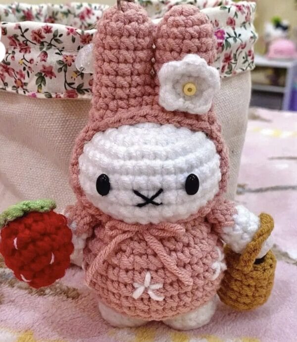 Miffy Bunny Handmade Crochet Lifestyle Keychain Bag With Charm - Image 2
