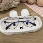 Crochet Miffy Glasses Holder, Bear Eyeglass Tray, Gift For Him, Gift For Her, Mother’s Day Gift, Miffy Glasses Holder, Bear Case Holder