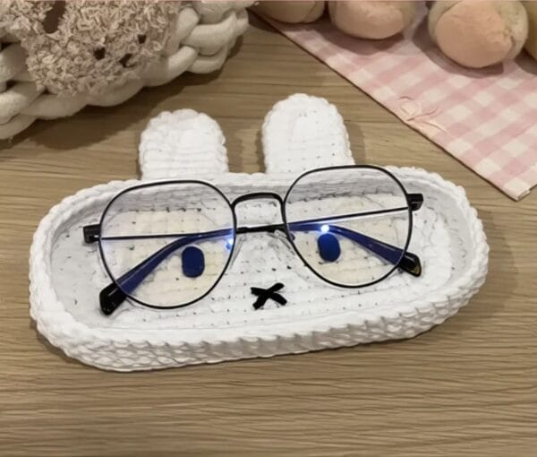Crochet Miffy Glasses Holder, Bear Eyeglass Tray, Gift For Him, Gift For Her, Mother’s Day Gift, Miffy Glasses Holder, Bear Case Holder