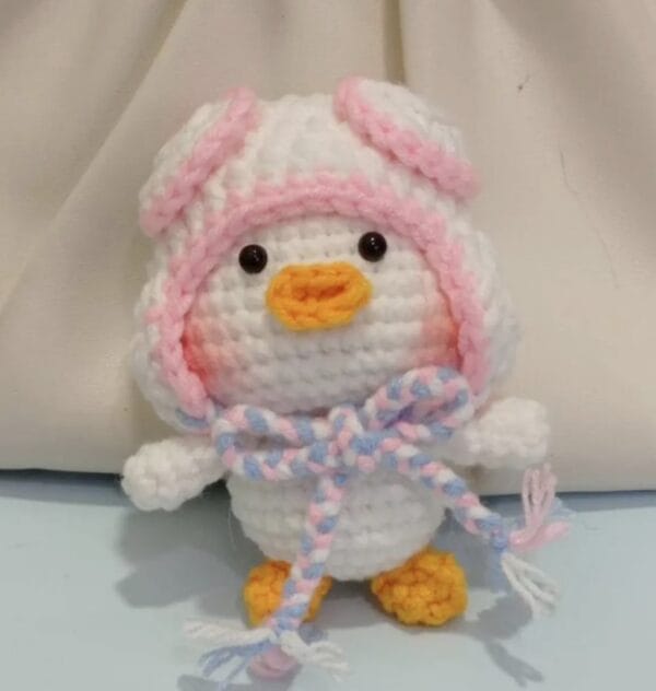 Handmade Crochet Duck Spider Lifestyle Keychain Bag With Charm, Handmade crochet Keychain, Duck Crochet Keychain, Easter day, Cute Keychain - Image 2
