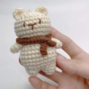 Crochet Cute Bear Keychain, Crochet Teddy Bear Keychain, Gifts Mother Day, Handmade Mini Crochet Amigurumi Bear Keychain, Crochet Keychain