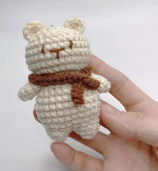 Crochet Cute Bear Keychain, Crochet Teddy Bear Keychain, Gifts Mother Day, Handmade Mini Crochet Amigurumi Bear Keychain, Crochet Keychain