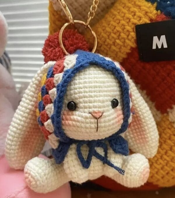 Handmade Crochet Bunny Miffy Lifestyle Keychain Bag With Charm, Handmade crochet Keychain, Bunny Crochet Keychain, Easter day, Cute Keychain - Image 2