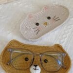 Crochet Bear Glasses Holder, Teddy Bear Eyeglass Tray, Gift For Him, Gift For Her, Mother’s Day Gift, Glasses Holder, Bear Case For Glasses