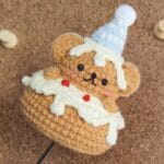 Crochet Bear Keychain - Crochet Bear Amigurumi, Cute Handmade Keyring, Kawaii Gift for Her, Bag Charm, Birthday Gift, Crochet Keychain