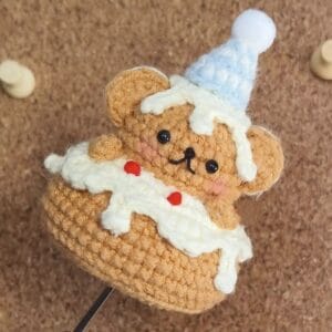 Crochet Bear Keychain - Crochet Bear Amigurumi, Cute Handmade Keyring, Kawaii Gift for Her, Bag Charm, Birthday Gift, Crochet Keychain