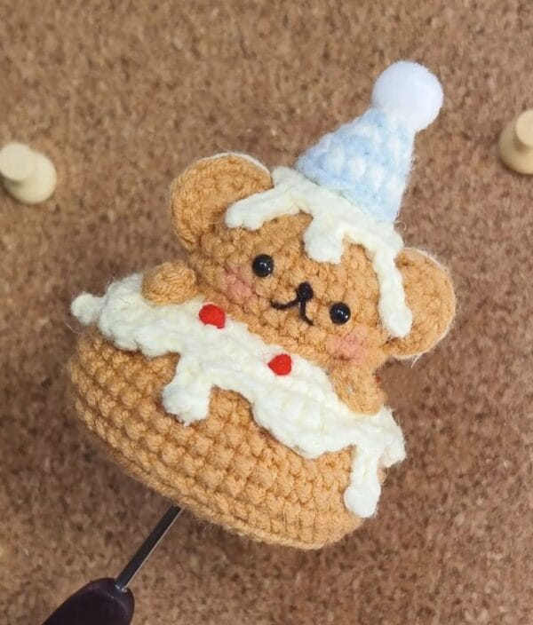Crochet Bear Keychain - Crochet Bear Amigurumi, Cute Handmade Keyring, Kawaii Gift for Her, Bag Charm, Birthday Gift, Crochet Keychain