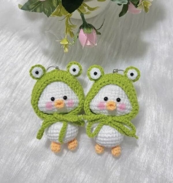 Handmade Crochet Cute Duck Lifestyle Keychain Bag With Charm - Image 2