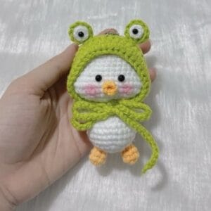 Handmade Crochet Cute Duck Lifestyle Keychain Bag With Charm