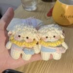 Handmade Crochet Sheep Keychain – Cute Amigurumi Plush, Kawaii Bag Charm, Soft Wool Animal Keyring, Adorable Gift for Sheep Lovers,Cute Gift