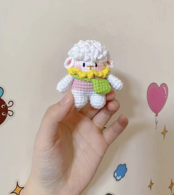 Handmade Crochet Sheep Keychain – Cute Amigurumi Plush, Kawaii Bag Charm, Soft Wool Animal Keyring, Adorable Gift for Sheep Lovers,Cute Gift - Image 3